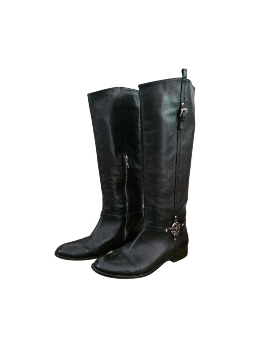 Coach Mulan Black Leather Knee High Riding Boots 8